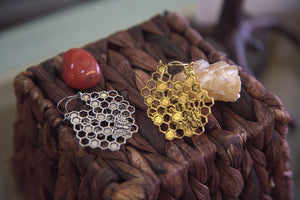 Honeycomb Large Bohemian Hoop Earrings