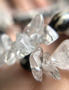 Quartz Crystal Necklace Bracelet Jewelry Set.